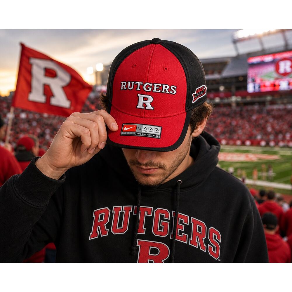 Nike Rutgers Scarlet Knights Fitted Hat M NWT Pro Swoosh Flex NCAA